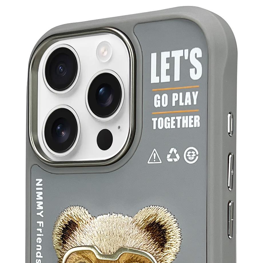 NIMMY · 3D Embroidered Fermuarlı Mont and Gözlük Ayıcık Case 2.0 for iPhone 16 Pro · 5