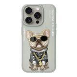 NIMMY 3D Embroidered Kabartmalı Zincirli Gözlük Detay Cool Glasses Dog Case for iPhone 16 Pro · 1