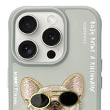 NIMMY 3D Embroidered Kabartmalı Zincirli Gözlük Detay Cool Glasses Dog Case for iPhone 16 Pro · 6