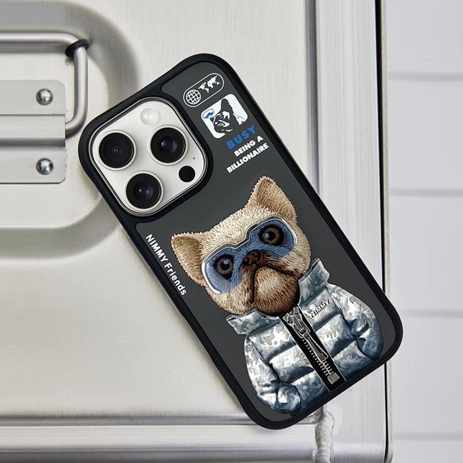 NIMMY · 3D Embroidered Gözlük and Zipper Detail Dog Design Case 2.0 for iPhone 16 Pro · 6
