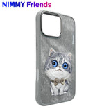 NIMMY · 3D Embroidered Eye Detail Cat Design Silicone Case for iPhone 16 Pro · 3