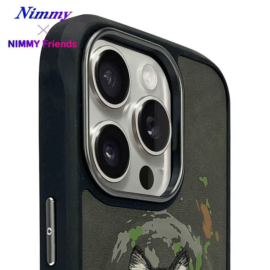 NIMMY · 3D Faux Leather Üstüne Embroidered Kurt Patterned Silicone Case 2.0 for iPhone 16 Pro · 3