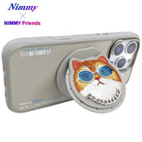 NIMMY Premium 3D Gözlük and Zincir Detail Embroidered Cat Case 2.0 for iPhone 16 Pro · 1