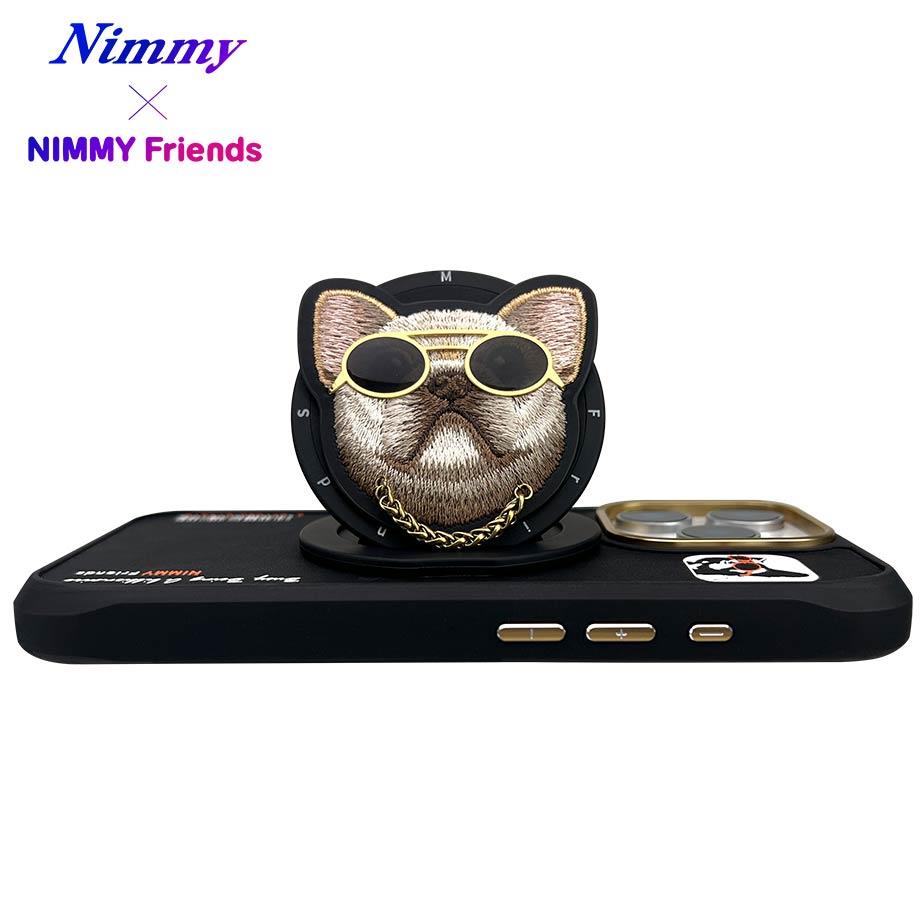 NIMMY Premium 3D Gözlük and Zincir Detail Embroidered Dog Case 2.0 for iPhone 16 Pro · 8