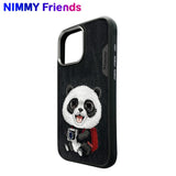NIMMY · 3D Embroidered Eye Detail Panda Design Silicone Case for iPhone 16 Pro Max · 2