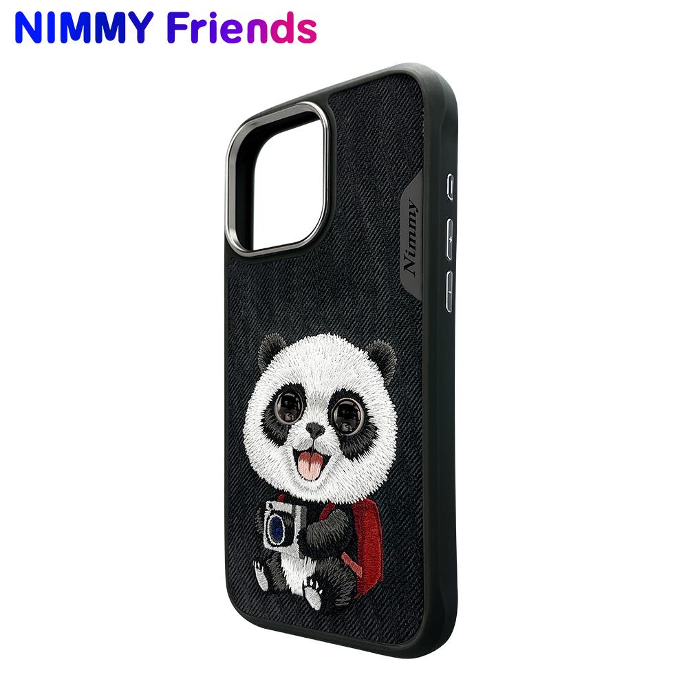 NIMMY · 3D Embroidered Eye Detail Panda Design Silicone Case for iPhone 16 Pro Max · 2