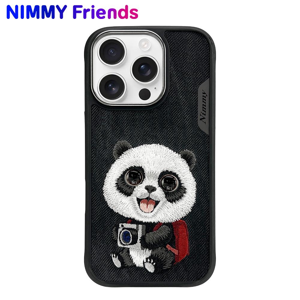 NIMMY · 3D Embroidered Eye Detail Panda Design Silicone Case for iPhone 16 Pro Max · 1