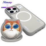 NIMMY Premium 3D Gözlük and Zincir Detail Embroidered Cat Case 2.0 for iPhone 16 Pro Max · 4