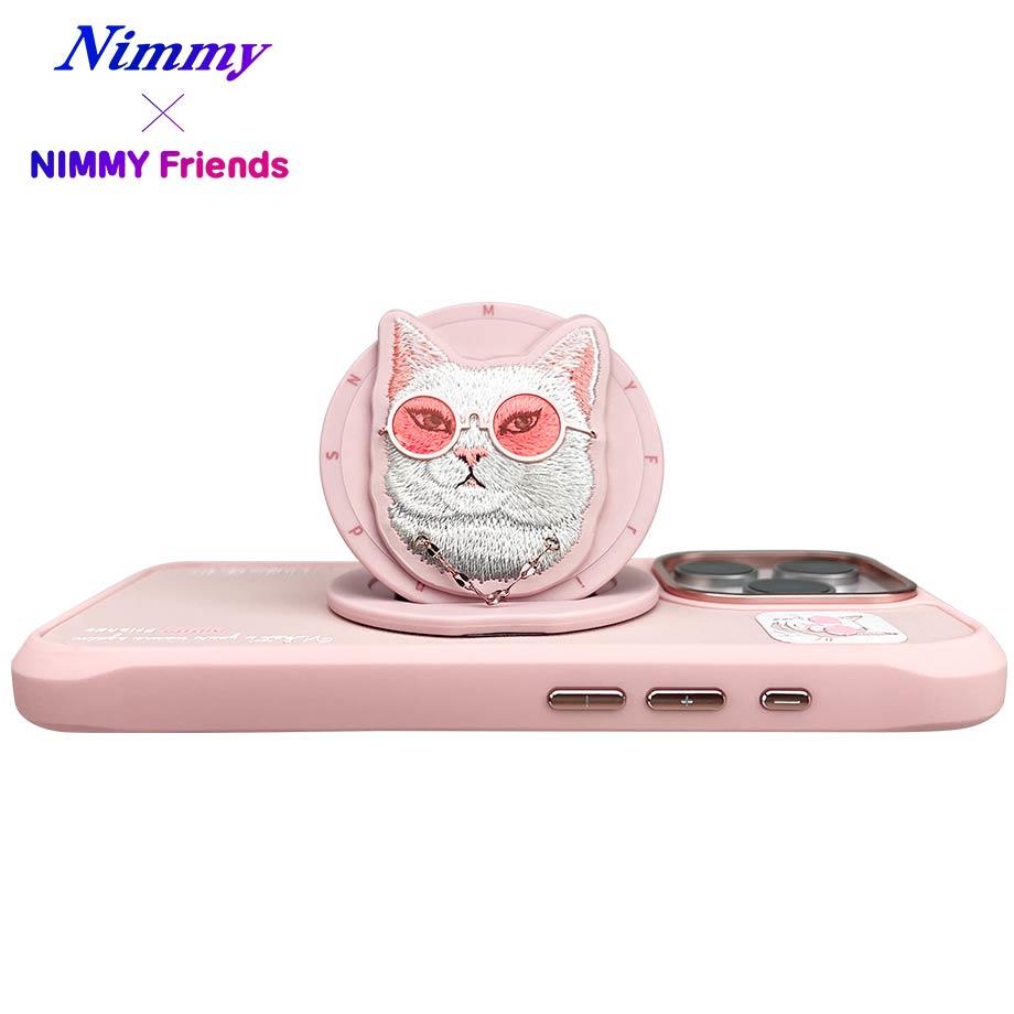 NIMMY 3D Pop Socket Aparatlı Embroidered Cat Figürlü Premium Case 2.0 for iPhone 16 Pro Max · 2
