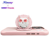 NIMMY 3D Pop Socket Aparatlı Embroidered Cat Figürlü Premium Case 2.0 for iPhone 16 Pro Max · 2
