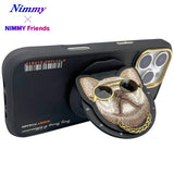 NIMMY Premium 3D Gözlük and Zincir Detail Embroidered Dog Case 2.0 for iPhone 16 Pro Max · 1