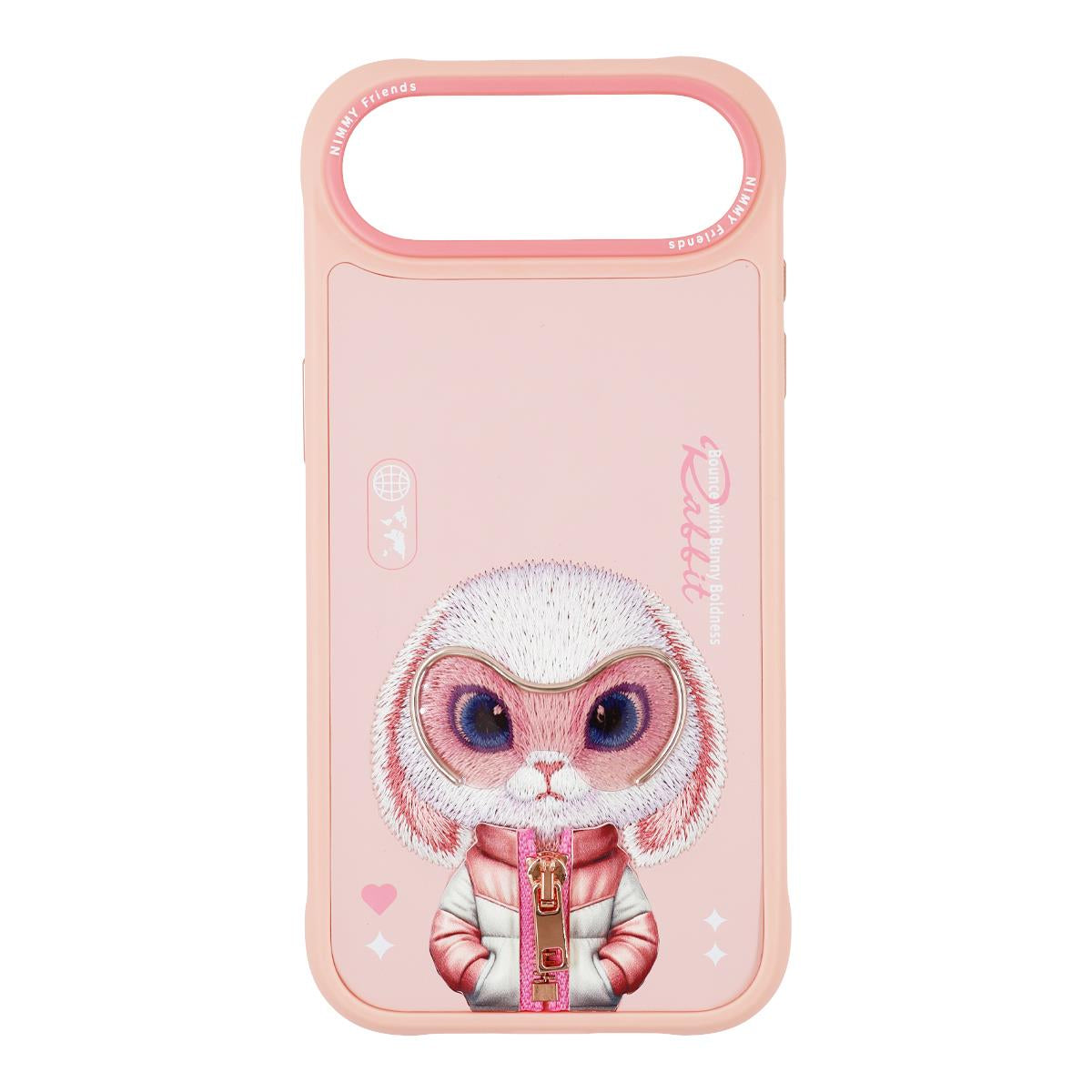 NIMMY iPhone 17 Air · 3D Embroidery Gözlük and Fermuar Decorated Tavşan Patterned Silicone Case 2.0 · 1