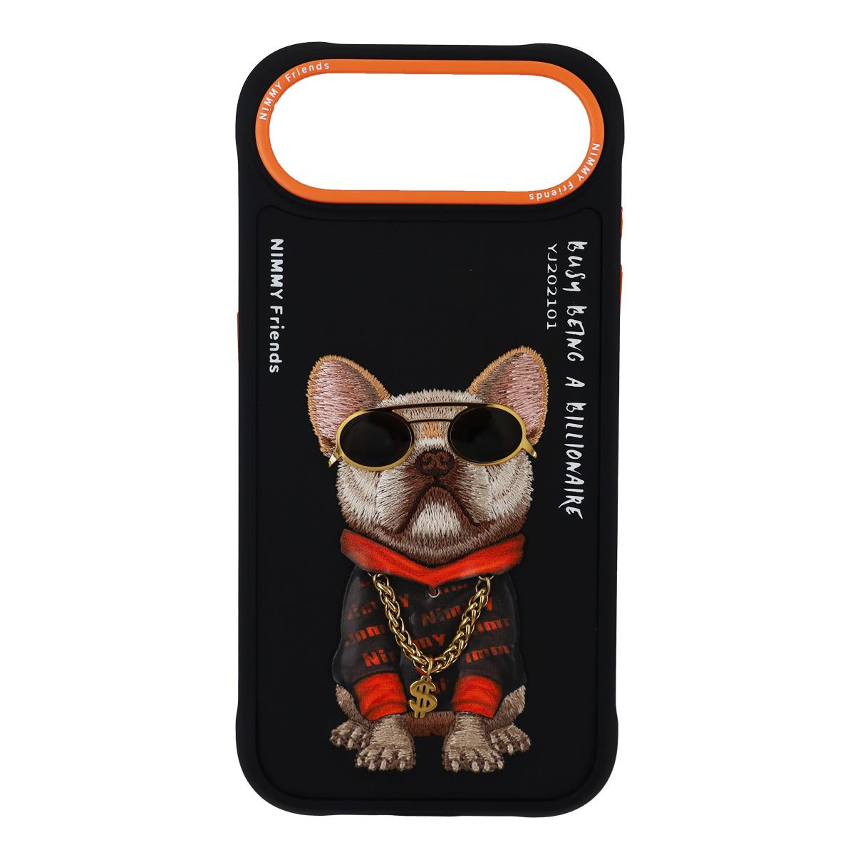NIMMY · Embroidery İşleme Zincir and Glasses Detail Little Rich Tycoon Dog Design Case for iPhone 17 Air · 1