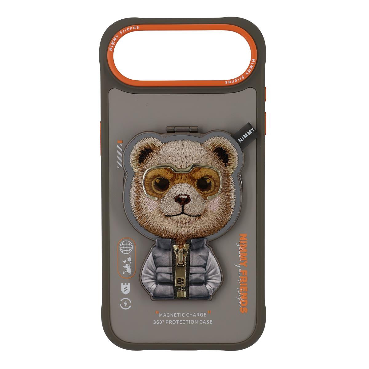 NIMMY iPhone 17 Air · MagSafe-Compatible Gray Ayı Aparatlı Magnetic Stand Phone Case 2.0 · 1