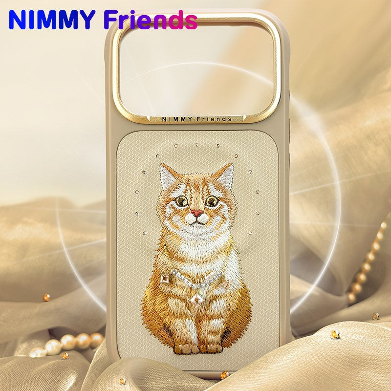 NİMMY MagSafe-Compatible Pearl Necklace 3D Cat Embroidered N-XYSS Phone Case for iPhone 17 Pro Max · 5