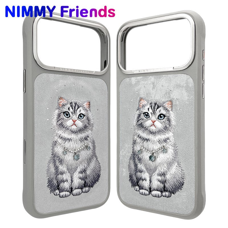 NİMMY MagSafe-Compatible Pearl Necklace 3D Cat Embroidered N-XYSS Phone Case for iPhone 17 Pro Max · 4