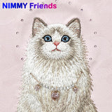 NİMMY MagSafe-Compatible Pearl Necklace 3D Cat Embroidered N-XYSS Phone Case for iPhone 17 Pro Max · 3