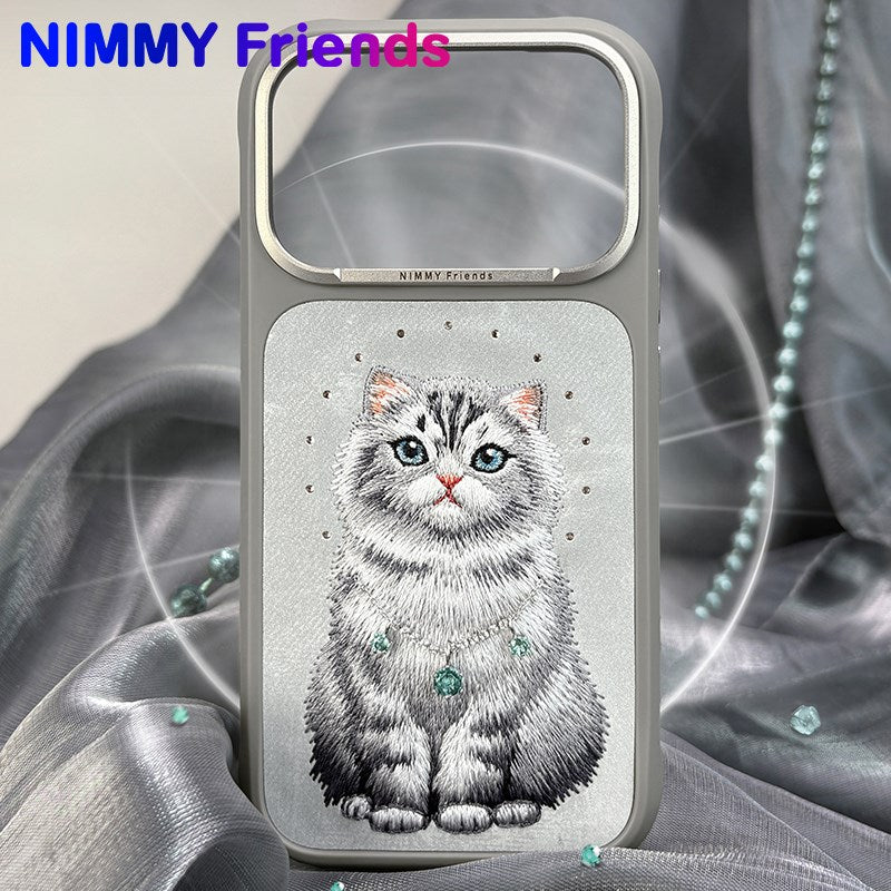 NİMMY MagSafe-Compatible Pearl Necklace 3D Cat Embroidered N-XYSS Phone Case for iPhone 17 Pro Max · 5