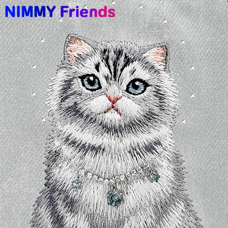 NİMMY MagSafe-Compatible Pearl Necklace 3D Cat Embroidered N-XYSS Phone Case for iPhone 17 Pro Max · 3