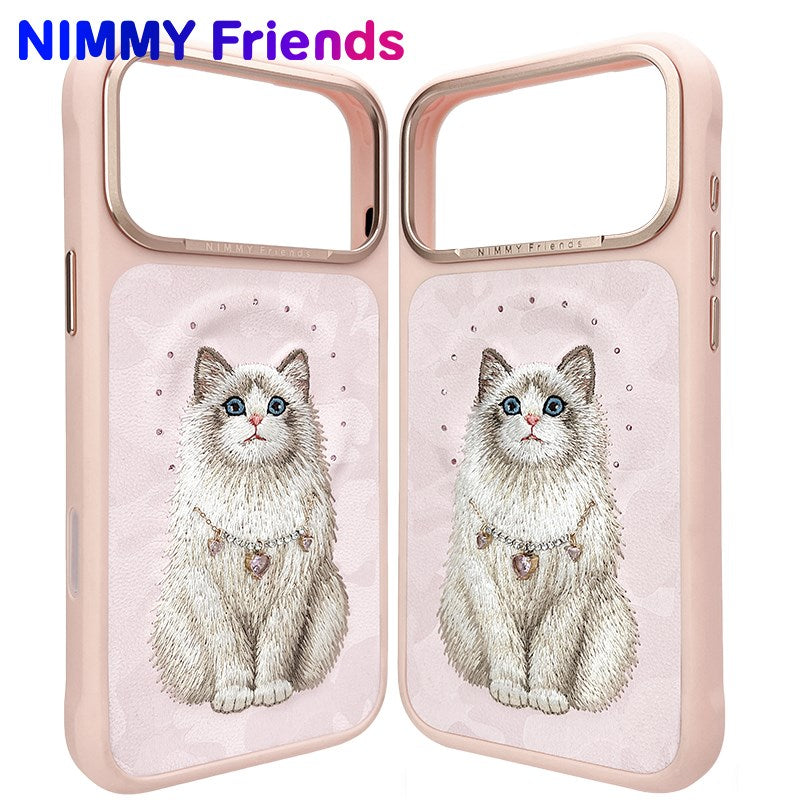 NİMMY MagSafe-Compatible Pearl Necklace 3D Cat Embroidered N-XYSS Phone Case for iPhone 17 Pro Max · 4