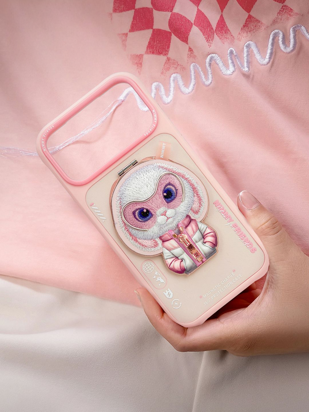 NIMMY MagSafe-Compatible Pembe Tavşan Aparatlı Cool And Cute 2.0 Phone Case for iPhone 17 Pro Max / iPhone 18 Pro Max · 2