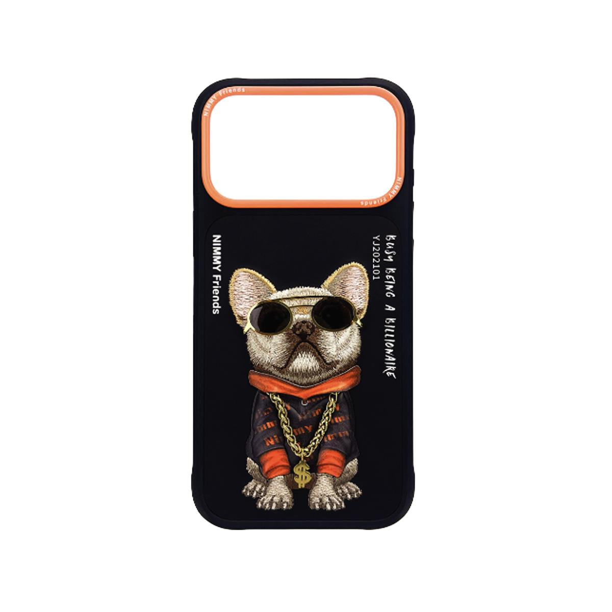 NIMMY · 3D Embroidered Zincir and Glasses Detail Pug Dog Design Case for iPhone 17 Pro / iPhone 18 Pro · 1