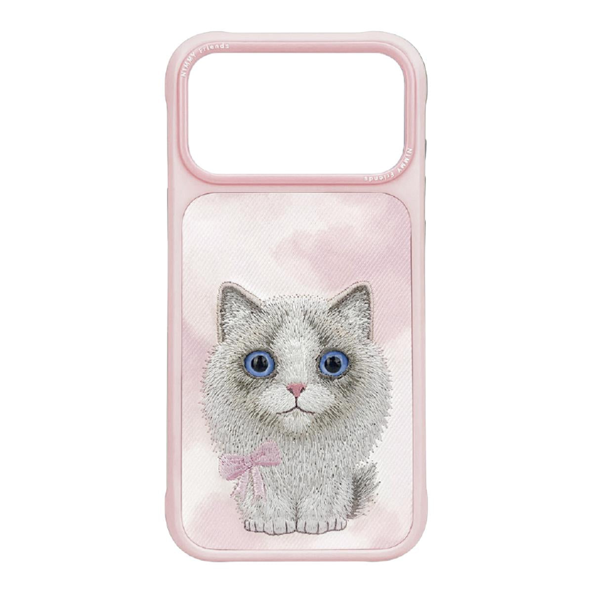 NIMMY · Metal Frame 3D Embroidery Big Eyes Ragdoll Cat Design Case 2.0 for iPhone 17 Pro / iPhone 18 Pro · 1