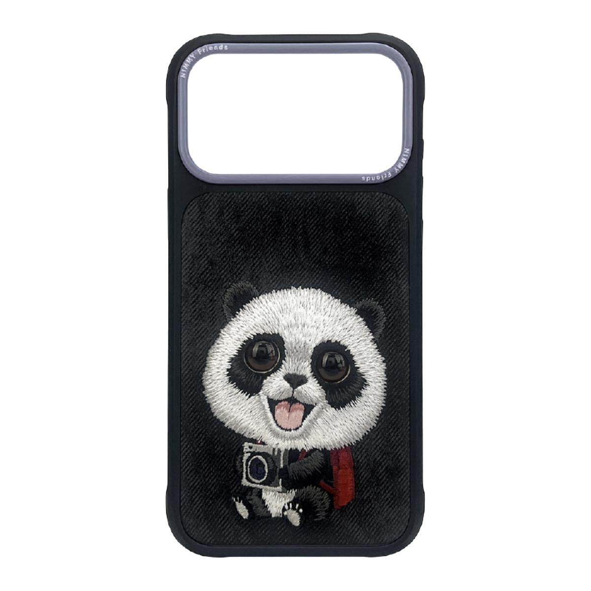 NIMMY 3D Göz Panda Detail Embroidered Kabartmalı New Big Eyes Case for iPhone 17 Pro / iPhone 18 Pro · 2