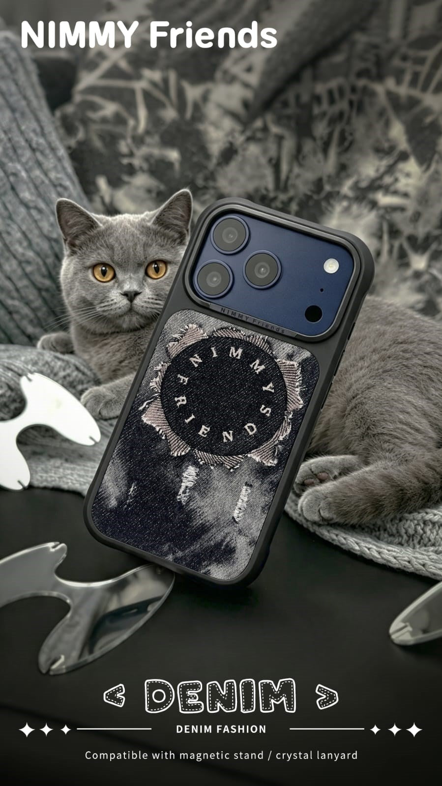 NIMMY MagSafe-Compatible Denim Metal Buttons Nimmy Case for iPhone 17 Pro / iPhone 18 Pro · 2