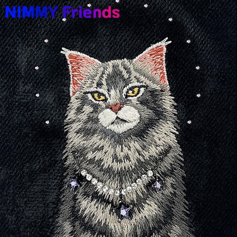 NİMMY MagSafe-Compatible Pearl Necklace 3D Cat Embroidered N-XYSS Phone Case for iPhone 17 Pro · 3
