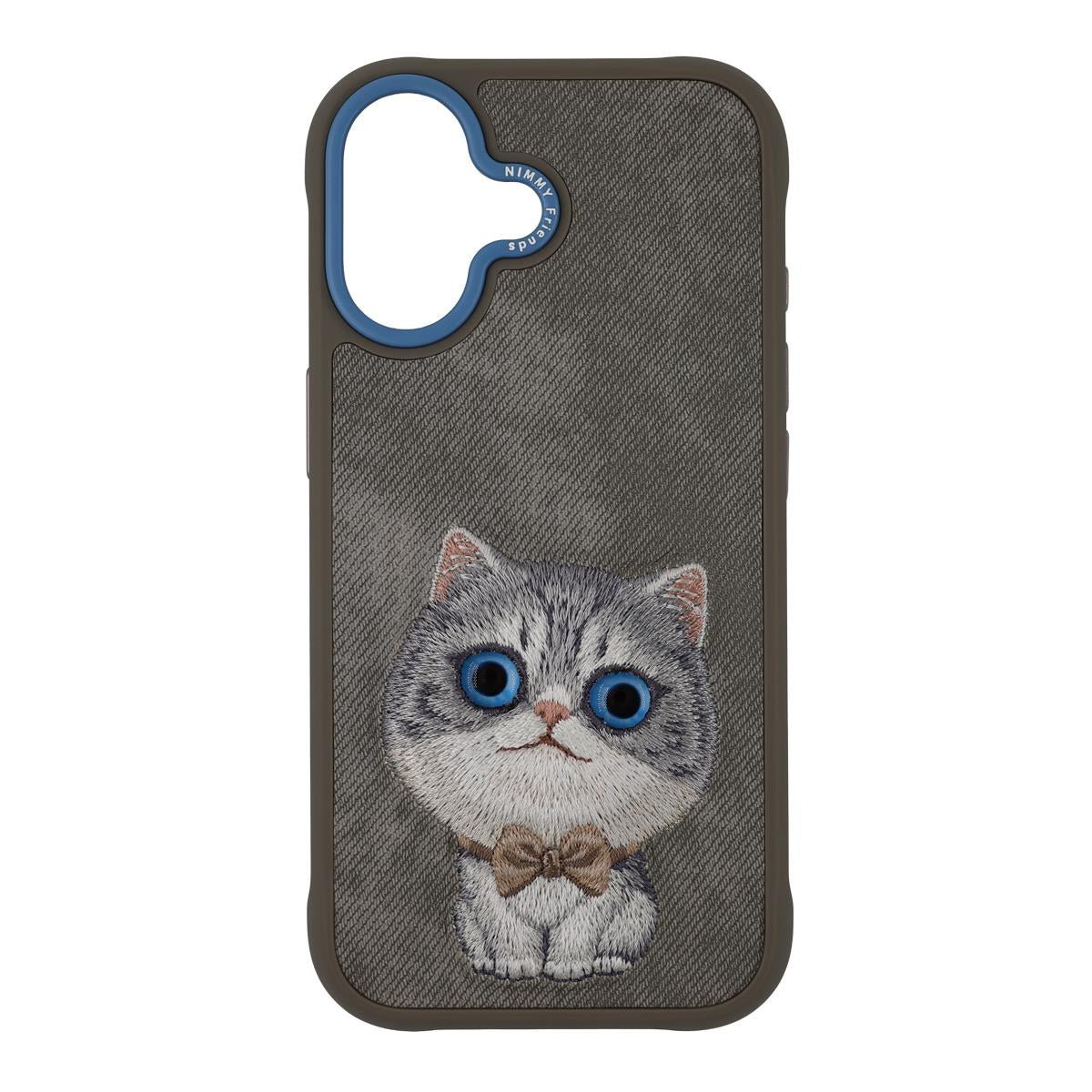 NIMMY · Metal Frame 3D Embroidery Big Eyes Cat Design Case 2.0 for iPhone 17 · 1