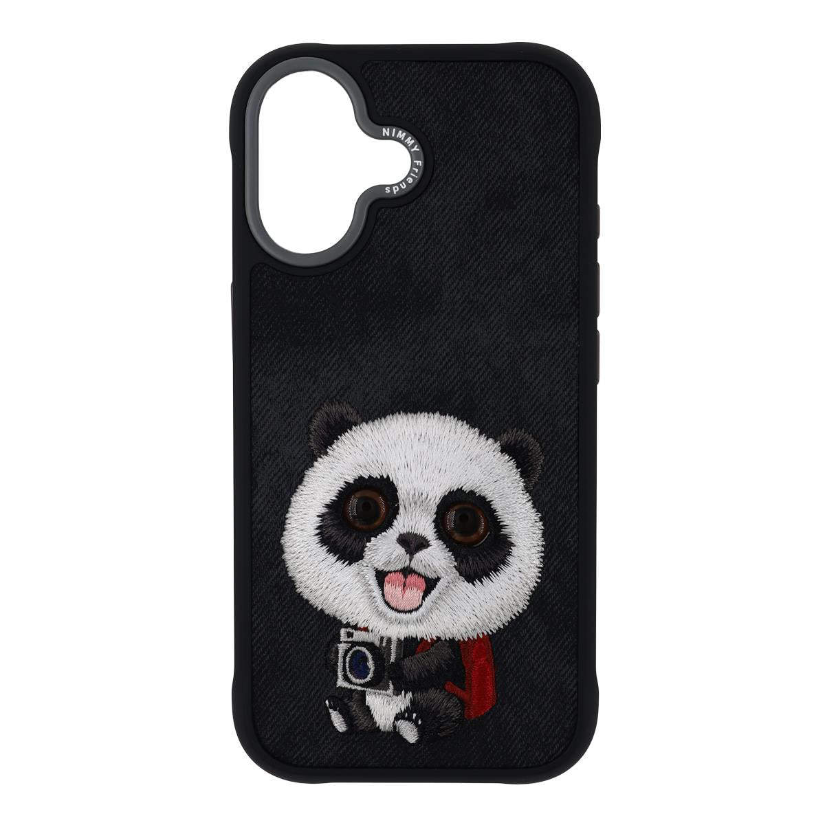 NIMMY 3D Eye Detail Embroidered Kabartmalı New Big Eyes Panda Case for iPhone 17 · 1