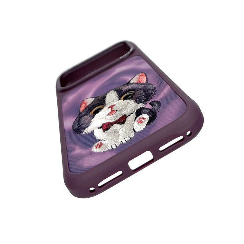 NIMMY Gerçek Kedi Embroidered Nimmy Phone Case N-XDY for iPhone 18 Pro Max · 4