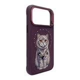 NIMMY MagSafe Taşlı Gerçek Gri Kedi Embroidered Nimmy Phone Case N-XYSS for iPhone 18 Pro Max · 2