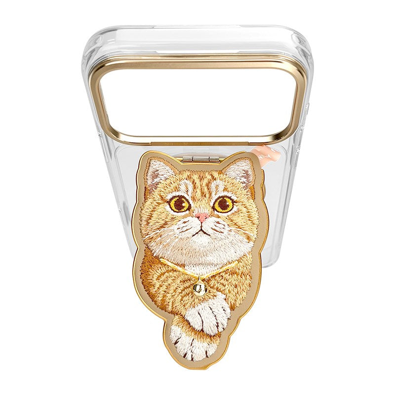 NIMMY MagSafe-Compatible · Interchangeable Magnetic 3D Eye Detail Kedi Detaylı Stand Nimmy Phone Case for iPhone 18 Pro Max · 3