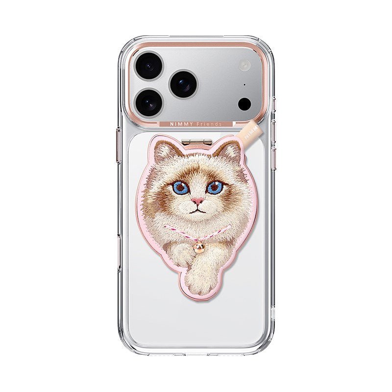 NIMMY MagSafe-Compatible · Interchangeable Magnetic 3D Eye Detail Kedi Detaylı Stand Nimmy Phone Case for iPhone 18 Pro Max · 1