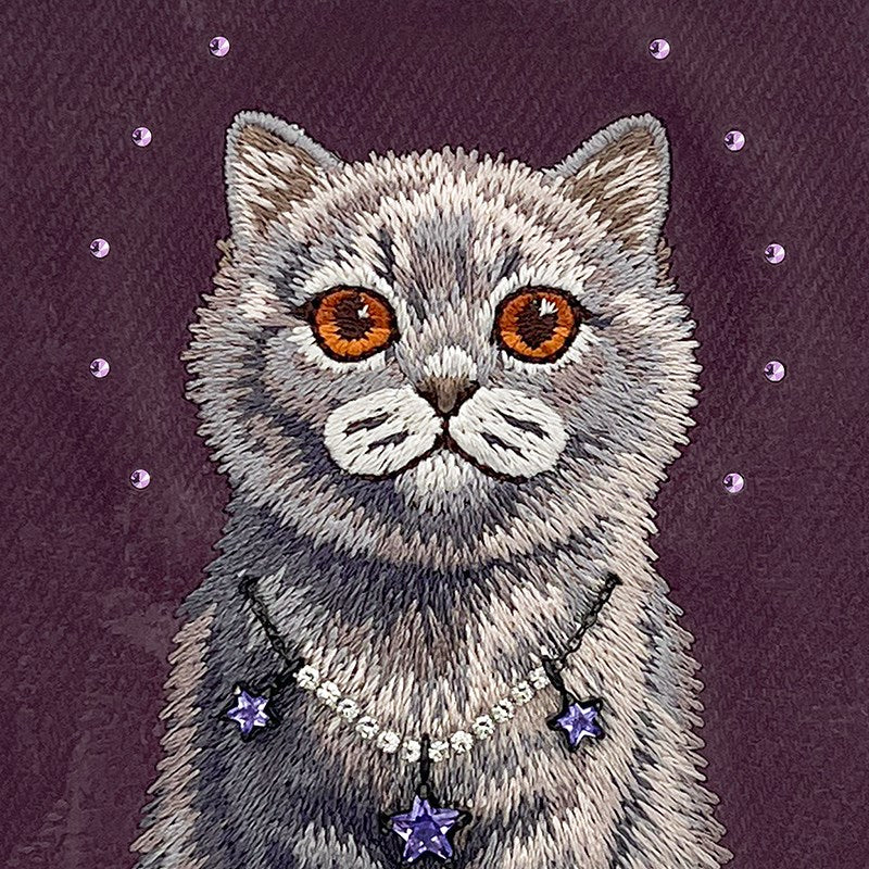NIMMY MagSafe Taşlı Gerçek Gri Kedi Embroidered Nimmy Phone Case N-XYSS for iPhone 18 Pro Max · 7