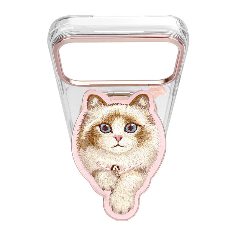 NIMMY MagSafe-Compatible · Interchangeable Magnetic 3D Eye Detail Kedi Detaylı Stand Nimmy Phone Case for iPhone 18 Pro · 3