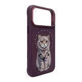 NIMMY MagSafe Taşlı Gerçek Gri Kedi Embroidered Nimmy Phone Case N-XYSS for iPhone 18 Pro · 2