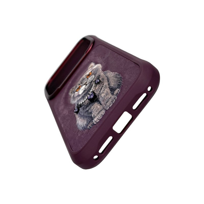 NIMMY MagSafe Taşlı Gerçek Gri Kedi Embroidered Nimmy Phone Case N-XYSS for iPhone 18 Pro · 4