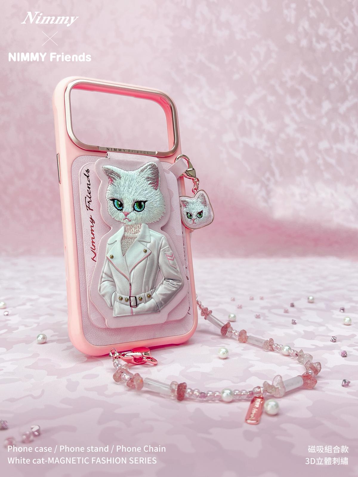 NIMMY White Cat Crystal Phone Charm and Wrist Strap · 7