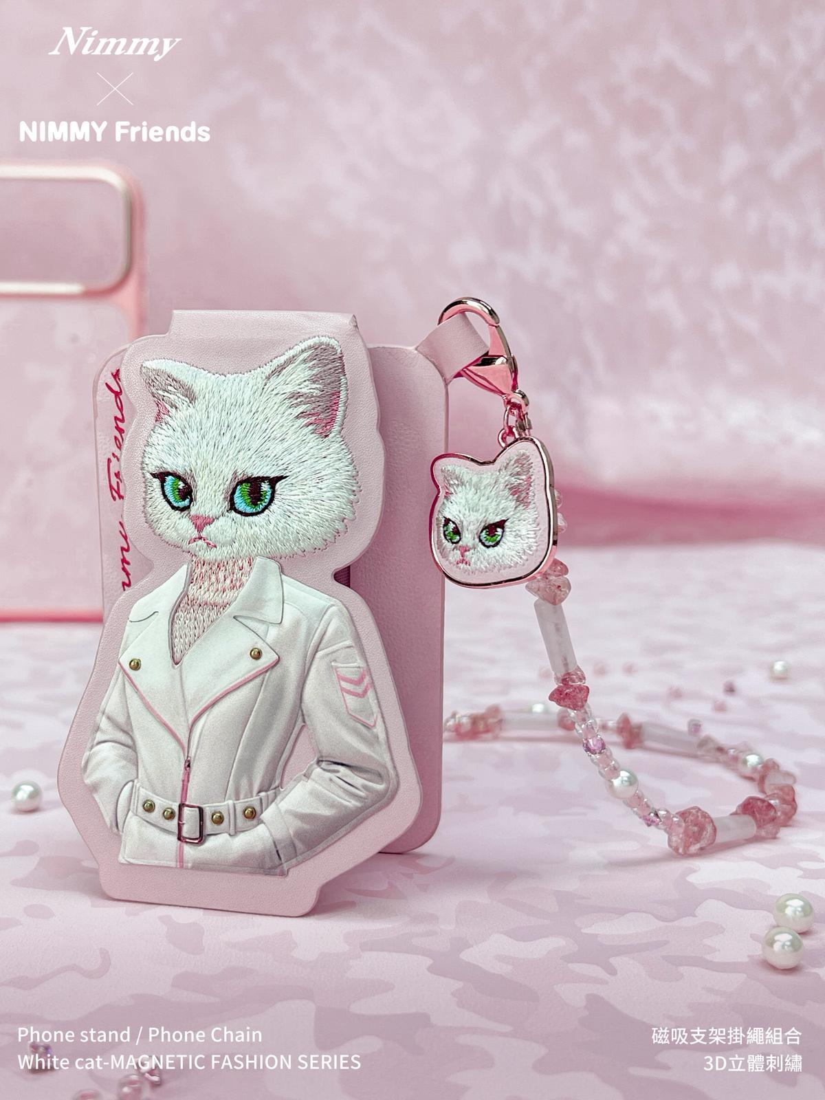 NIMMY White Cat Crystal Phone Charm and Wrist Strap · 8
