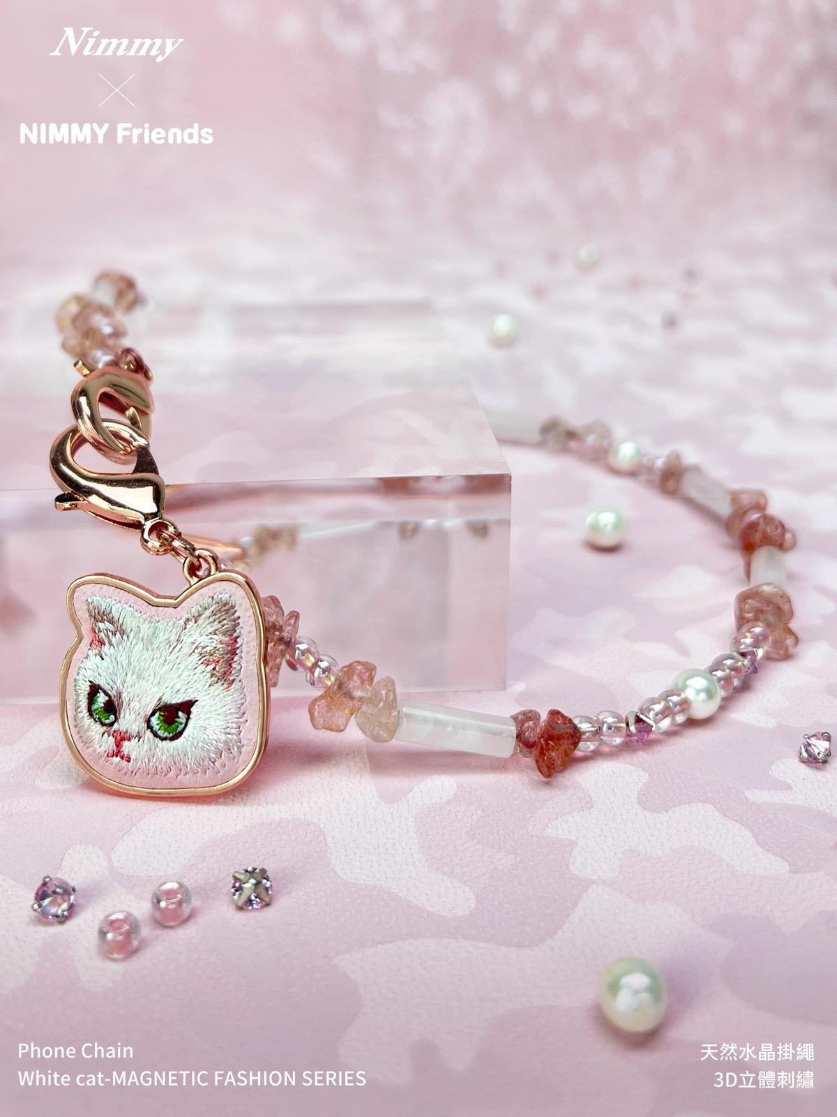NIMMY White Cat Crystal Phone Charm and Wrist Strap · 6