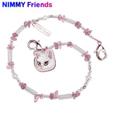 NIMMY White Cat Crystal Phone Charm and Wrist Strap · 1