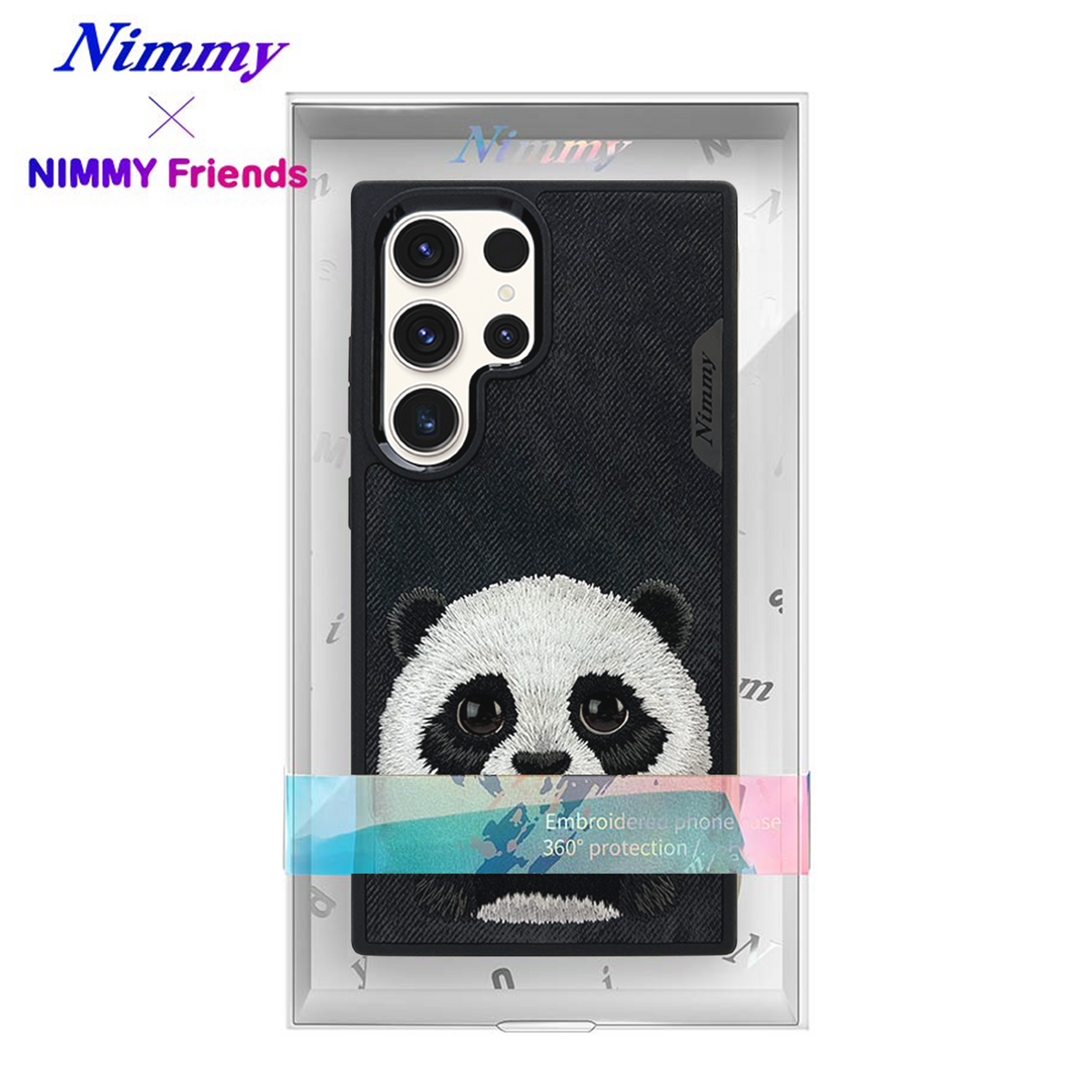 NIMMY Samsung Galaxy S24 Ultra · 3D Embroidered Eye Detail Big Eyes Panda Case · 4