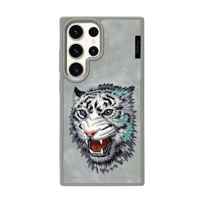 NIMMY Samsung Galaxy S24 Ultra · 3D Süet Embroidered Kaplan Figürlü Raptor Series Case · 1