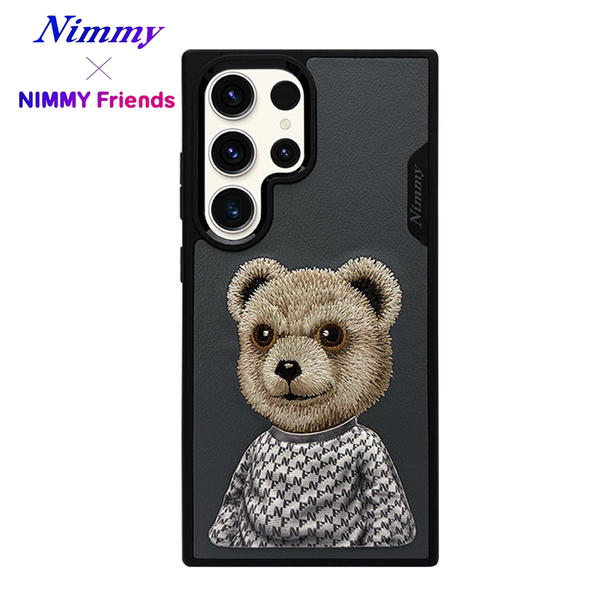 NIMMY Samsung Galaxy S24 Ultra · 3D Embroidered Gülen Ayı Figürlü Fashion Pet Case · 1
