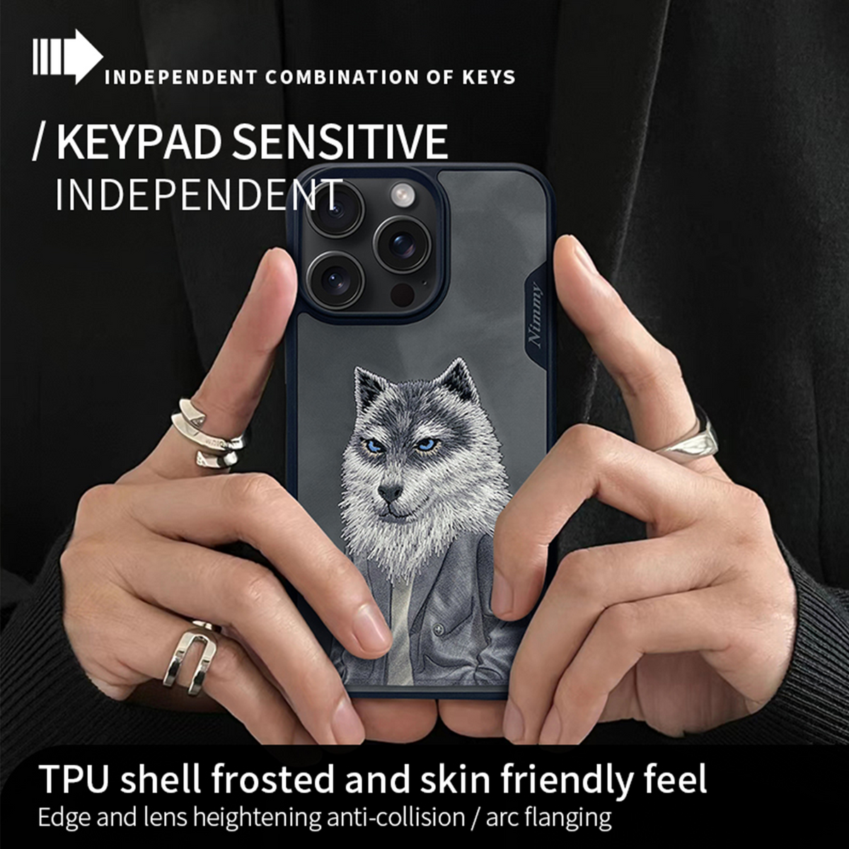 NIMMY Samsung Galaxy S24 Ultra · 3D Embroidered Kurt Figürlü Fashion Pet Case · 4