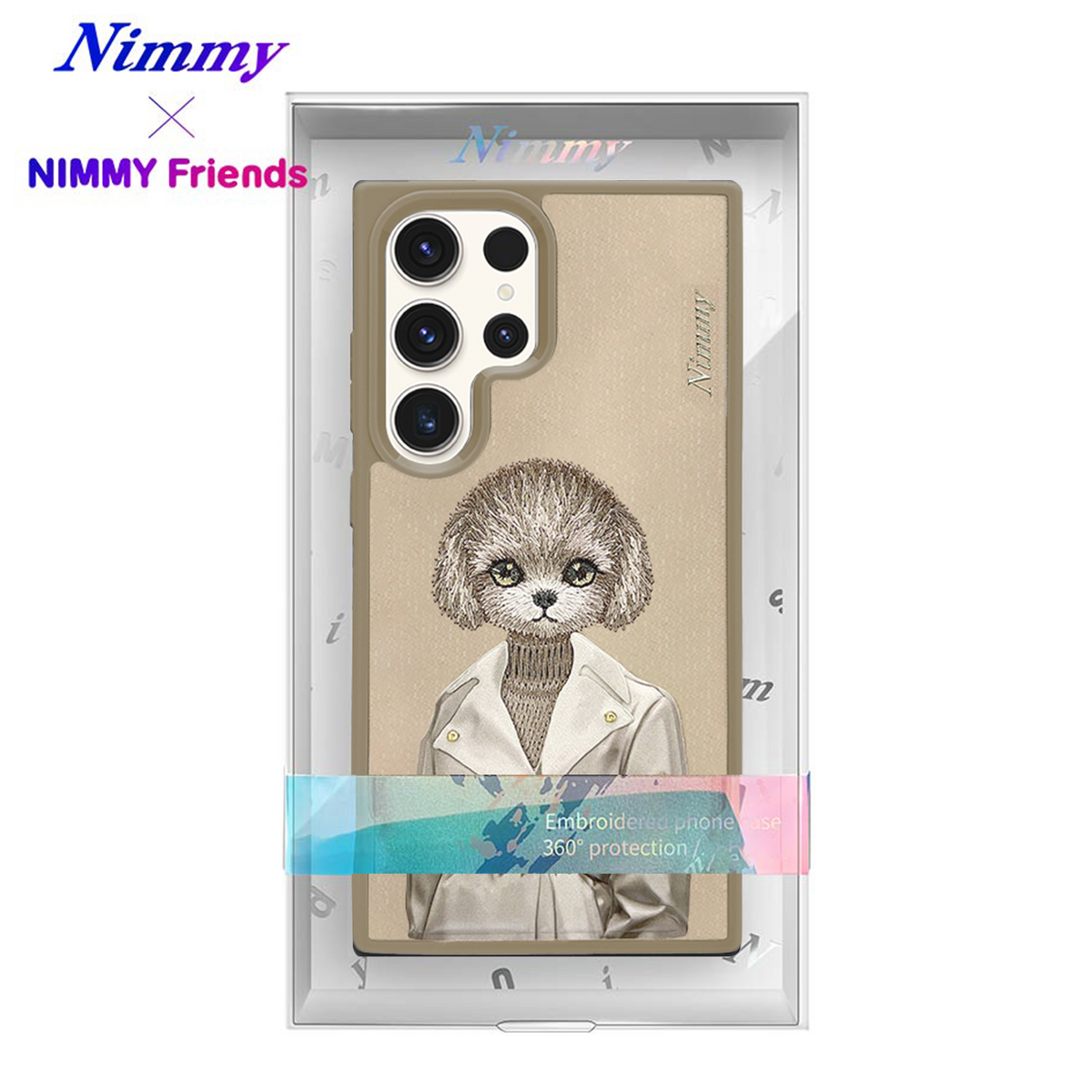 NIMMY 3D Embroidered Dog Figürlü Fashion Case for Samsung Galaxy S25 Ultra | MagSafe · 2