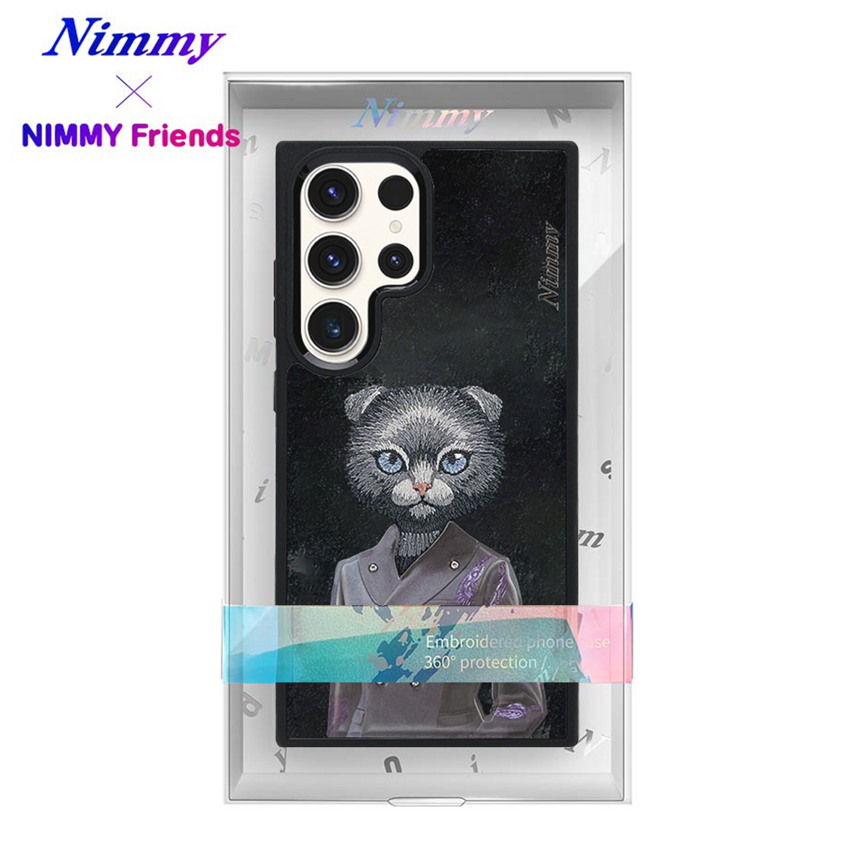NIMMY 3D Embroidered Cat Figürlü Fashion Case for Samsung Galaxy S25 Ultra | MagSafe · 2